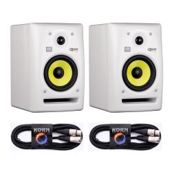 KRK RP5 ROKIT G2 SE Weiß Plug & Play 5 m Kabel Set
