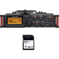 Tascam DR-70D Recorder + 64 GB SD XC Card
