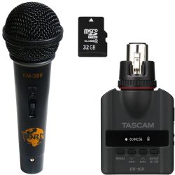 Tascam DR-10X + Mikrofon + 32 GB Micro SD HC Card