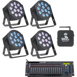 American DJ 12P Hex 4er + WiFly Controler Pro Set