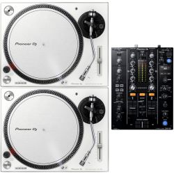 Pioneer DJ PLX-500 W Doppelpack + DJM-450 DJ Set