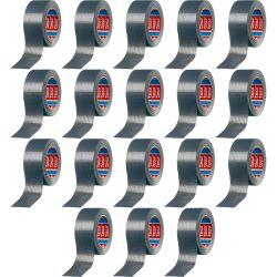 tesa 4610 Gaffa Tape Duct Tape BASIC 50mm silber-matt 50m | 18er Pack