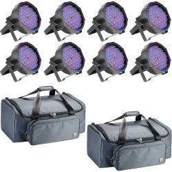 Cameo FLAT PAR CAN RGB 10 8er Set + Taschen