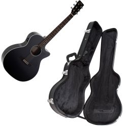 Sigma Guitars GMC-1STE-BK Westerngitarre + Koffer Set