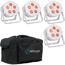 American DJ Flat Par 5P Hex Pearl 4er Set + Tasche
