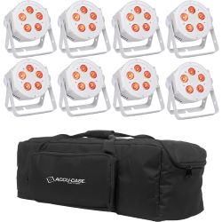 American DJ Flat Par 5P Hex Pearl 8er Set + Tasche