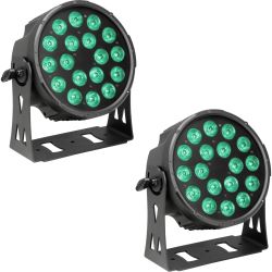 Cameo FLAT PRO 18 LED PAR 2er SET