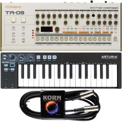 Roland Boutique TR-09 + Arturia KeyStep BE + Midikabel Set