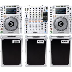Pioneer DJM-900 NXS2 W + CDJ-2000 NXS2 W Doppelpack + Cases