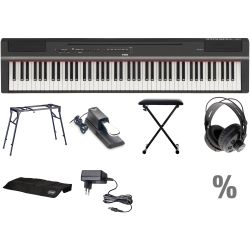 Yamaha P 125 BK Digital E-Piano Klavier T Set + KB + KT + SP + KA + KH + N
