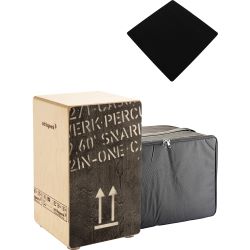 Schlagwerk CP404BLK Cajon 2 in One L + Tasche + Sitzpad