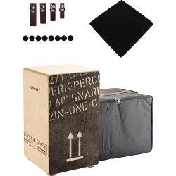 Schlagwerk CP404BLK Cajon 2 in One L + Tasche + Sitzpad + MultiClap