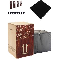 Schlagwerk CP404RED Cajon 2inOne Red L + Tasche + Sitzpad + MultiClap