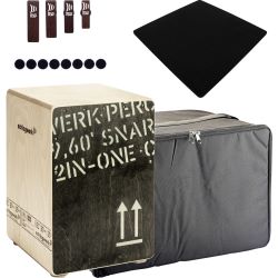 Schlagwerk CP403BLK Cajon 2 in One M BK + Tasche + Sitzpad + MultiClap