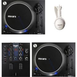 Mixars CUT 2 DJ Mixer + 2x Mixars LTA Plattenspieler + Kopfhörer SET