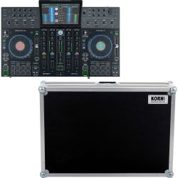 Denon PRIME 4 DJ System + Workstation Flightcase mit Laptopschlitten