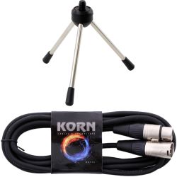 Tripod Mikrofonständer Tischstativ + 3m Kabel XLR/XLR