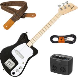 Loog Mini Electric Guitars Black Kindergitarre + Verstärker + Kabel + Gurt