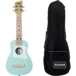 Loog Ukulele für Kinder grün + KORN Gigbag f. Sopran-Ukulele