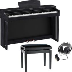 Yamaha CLP-725 B Black Digitalpiano + Pianobank + Kopfhörer