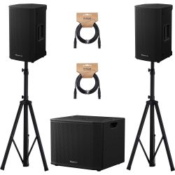 Pioneer DJ XPRS 102 Paar + DJ XPRS 1152S Sub + Kabel + Stative