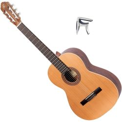Ortega R180L 4/4 Lefthand Konzertgitarre inkl. Gigbag + K&M 30910 Kapodaster