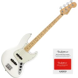 Fender Player Jazz Bass MN PW E-Bassgitarre + Fender Online-Lernprogramm