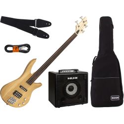 STAGG Fusion-Bass SBF-40 NAT FL Fretless E-Bass Set