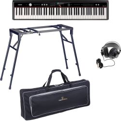 NUX NPK-20 Digitalpiano Schwarz + Studiokopfhörer + Klapptisch + Keyboardtasche