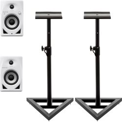 Pioneer DJ DM-40D-BT-W Weiß Studiomonitor Stativ Set
