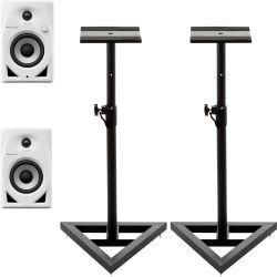 Pioneer DJ DM-40D-W Weiß Studiomonitor Stativ Set