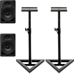 Pioneer DJ DM-50D-BT Schwarz Studiomonitor Stativ Set