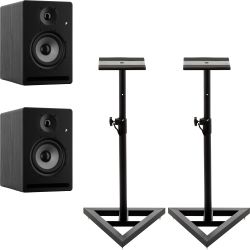 Prodipe Pro 5 V4 Mahagoni Studiomonitor Stativ Set