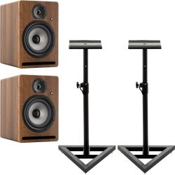 Prodipe Pro 7 V4 Walnussholz Studiomonitor Stativ Set