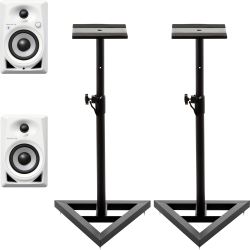 Pioneer DJ DM-40BT-W Studiomonitor Stativ Set