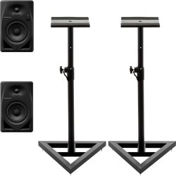Pioneer DJ DM-40D-BT Schwarz Studiomonitor Stativ Set