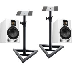 ADAM Audio A7V Weiß limitiert Studiomonitor Stativ Set