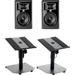 JBL LSR 305P MKII Studiomonitor Tischstativ Set