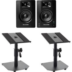 M-Audio BX4BT Paar Bluetooth Studiomonitore Tischstativ Set