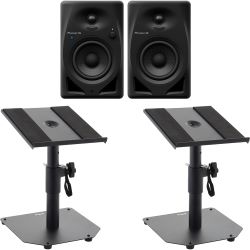 Pioneer DJ DM-40D-BT Schwarz Studiomonitor Tischstativ Set