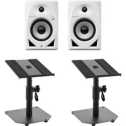 Pioneer DJ DM-50D Weiß Studiomonitor Tischstativ Set