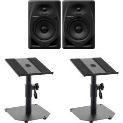 Pioneer DJ DM-50D-BT Schwarz Studiomonitor Tischstativ Set
