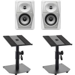 Pioneer DJ VM-50-W Weiß Studiomonitor Tischstativ Set