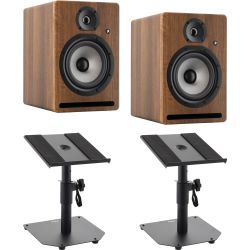 Prodipe Pro 7 V4 Walnussholz Studiomonitor Tischstativ Set