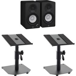 Yamaha HS3 BL Studiomonitor Tischstativ Set