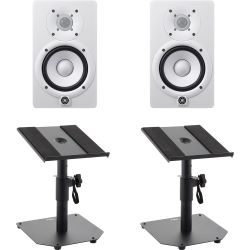 Yamaha HS5W weiß Studiomonitor Tischstativ Set