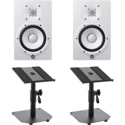 Yamaha HS7W weiß Studiomonitor Tischstativ Set