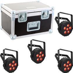 Chauvet DJ SlimPAR T6 BT ILS 4er SET + Case inkl. Zubehörfach
