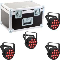 Chauvet DJ SlimPAR T12 BT ILS 4er SET + Case inkl. Zubehörfach