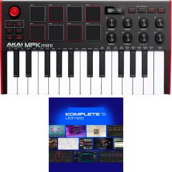Akai Professional MPK mini MK3 Black + KOMPLETE 15 Ultimate Lizenz Code